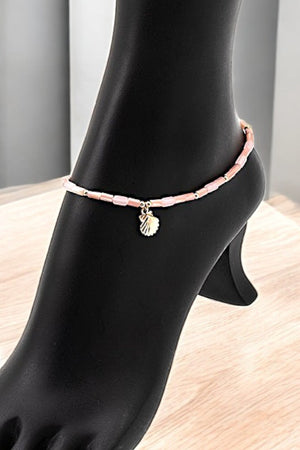 Genuine Shell Bead Charm Anklet