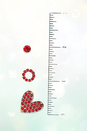 GEM PAVE HEART MIX POST EARRING SET