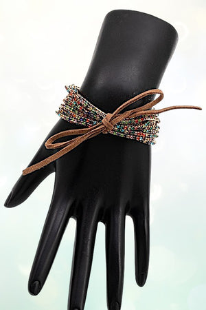 RHINESTONE PAVE MULIT STRANDS BRACELET SET