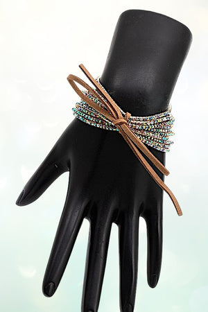 RHINESTONE PAVE MULIT STRANDS BRACELET SET