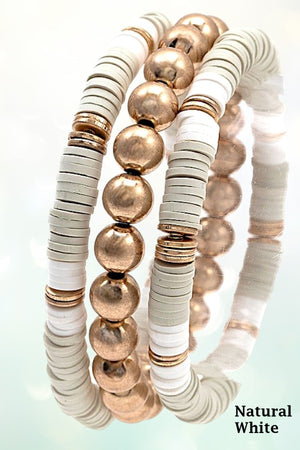 DISK BEAD BALL BEAD BRACELET SET