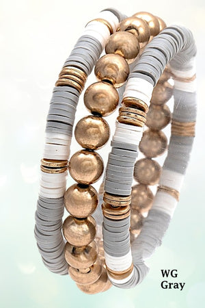 DISK BEAD BALL BEAD BRACELET SET