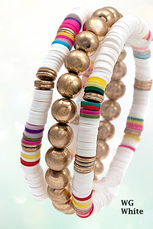 DISK BEAD BALL BEAD BRACELET SET