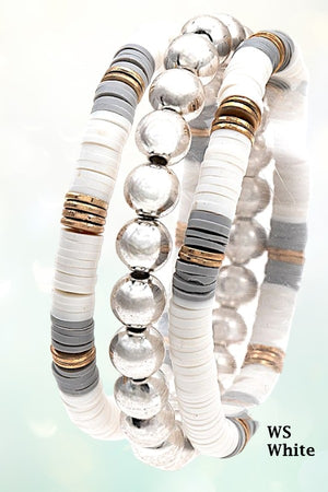 DISK BEAD BALL BEAD BRACELET SET