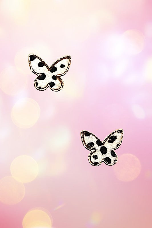 ANIMAL PRINT BUTTERFLY POST EARRING