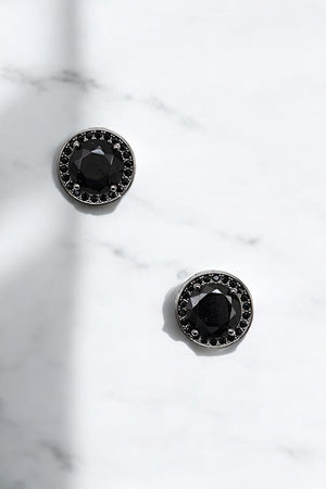 ROUND CZ STONE POST EARRING