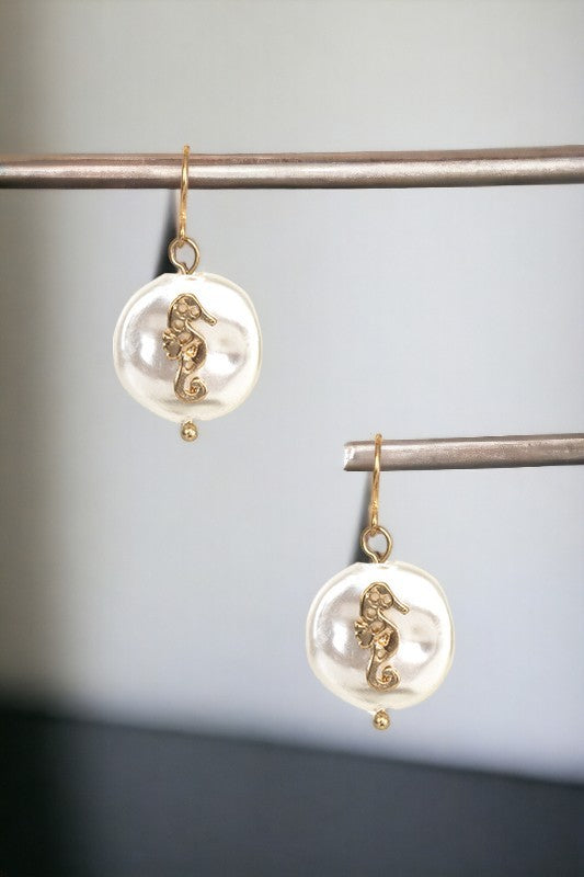 Seahorse Round Dangle Earring