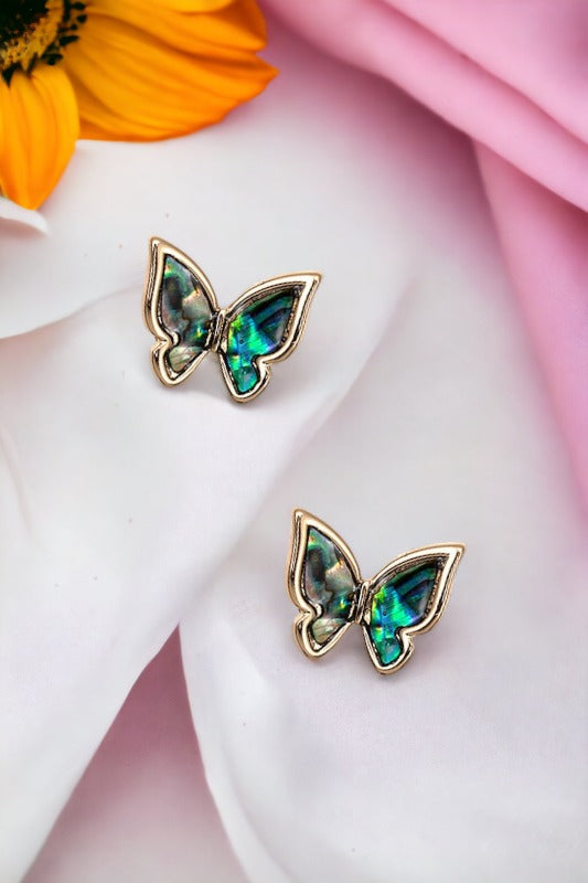 Abalone Butterfly Post Earring