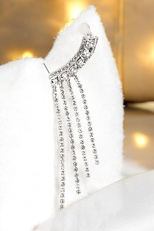 RHINESTONE PAVE FRINGE EARRING