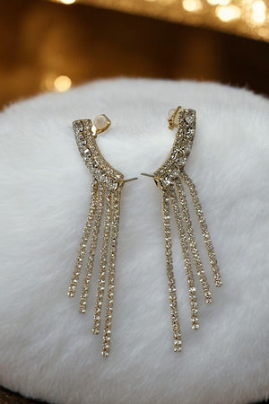 RHINESTONE PAVE FRINGE EARRING