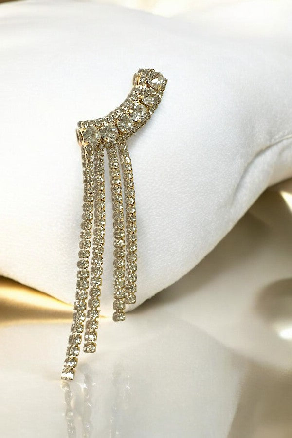 RHINESTONE PAVE FRINGE EARRING