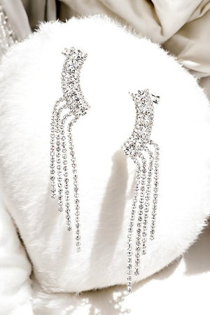 RHINESTONE PAVE FRINGE EARRING