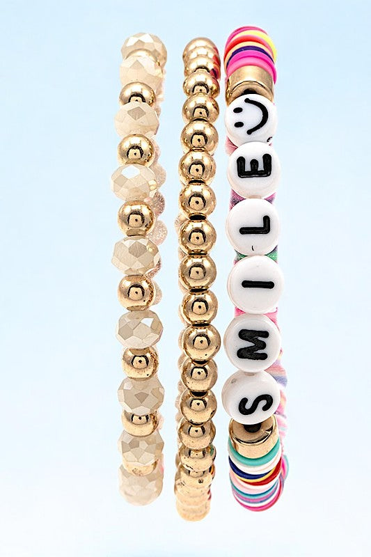 SMILE MIX BEAD BRACELET