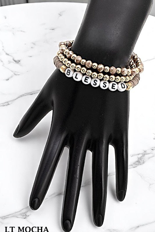 BLESSED BEAD MIX STRETCH BRACELET