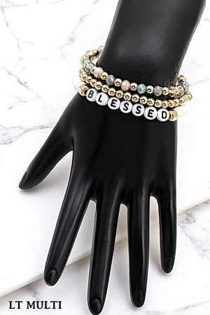 BLESSED BEAD MIX STRETCH BRACELET