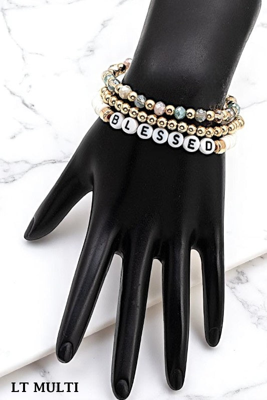 BLESSED BEAD MIX STRETCH BRACELET