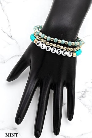 BLESSED BEAD MIX STRETCH BRACELET