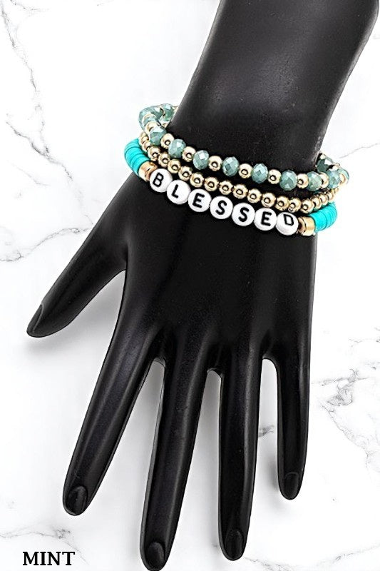 BLESSED BEAD MIX STRETCH BRACELET