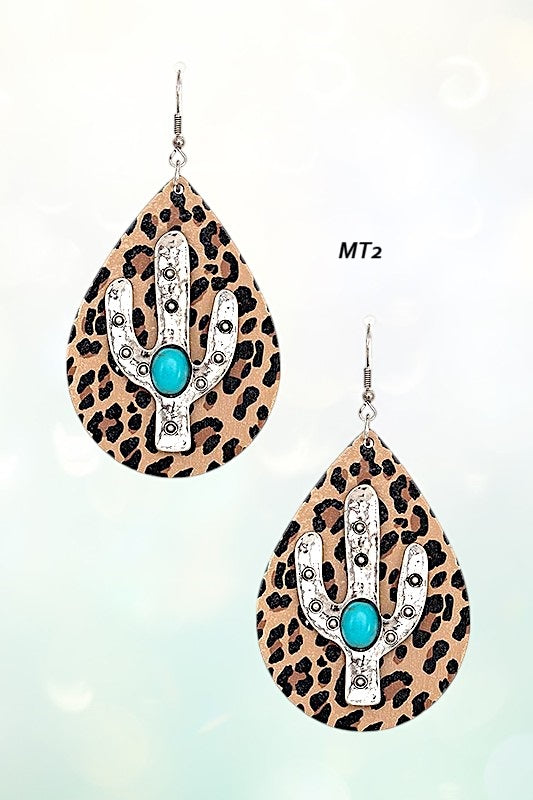 Cactus Accent Teardrop Earring