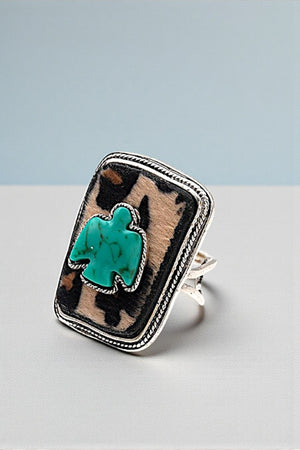 TQ BIRD ACCENT MIX PRINT WESTERN CUFF RING