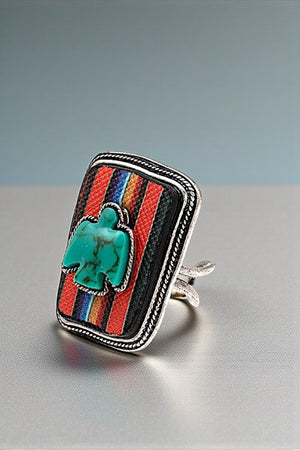 TQ BIRD ACCENT MIX PRINT WESTERN CUFF RING