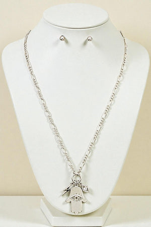 HAMSA HAND PENDANT NECKLACE SET