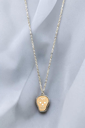 SKULL PENDANT NECKLACE AND BALL STUD EARRING SET