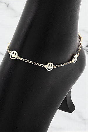 SMILEY FACE STATIONED ANKLET