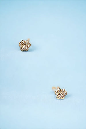 CZ Stone Paw Post Earring