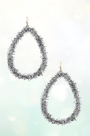 TEARDROP TINSEL EARRING