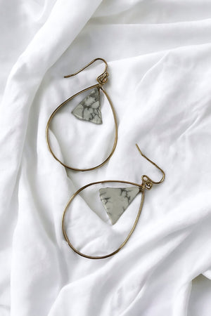 Triangle Stone Teardrop Dangle Earring