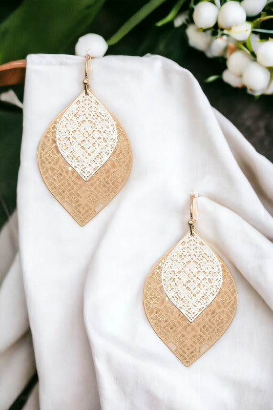 Double Link Filigree Dangle Earring