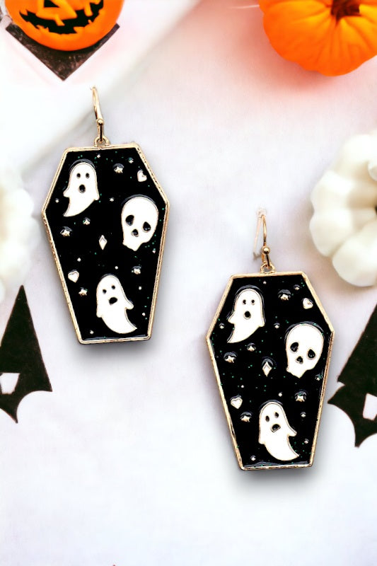 Coffin Detail Drop Earring