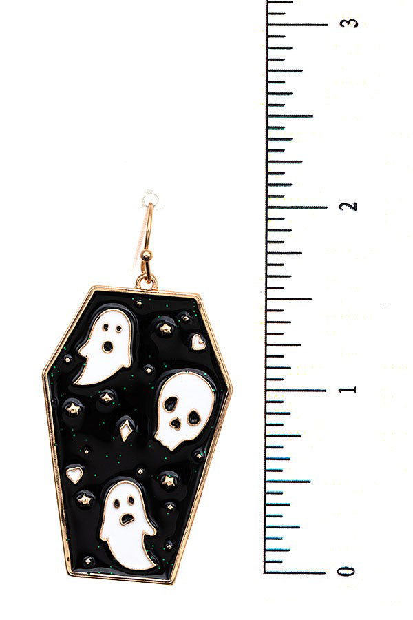 Coffin Detail Drop Earring