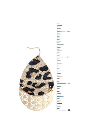 ANIMAL PRINT TEARDROP EARRING