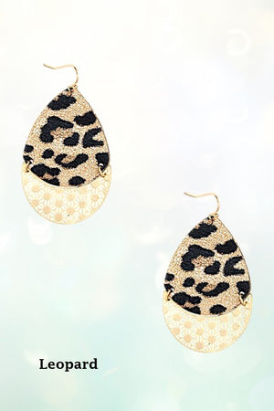 ANIMAL PRINT TEARDROP EARRING