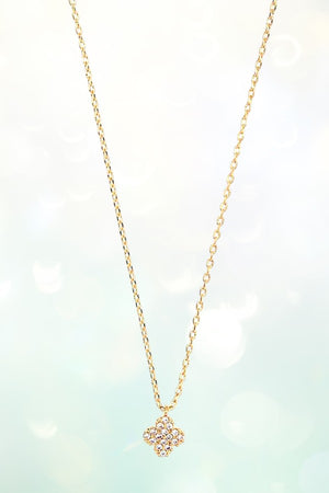 CZ STONE QUATREFOIL PENDANT NECKLACE