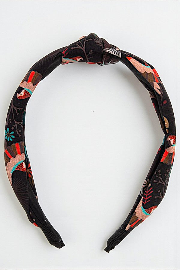 LEAF BIRD MIX PRINT FASHION HEADBAND