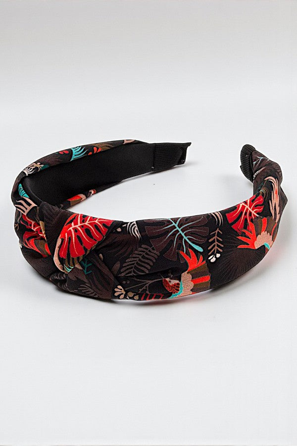 LEAF BIRD MIX PRINT FASHION HEADBAND