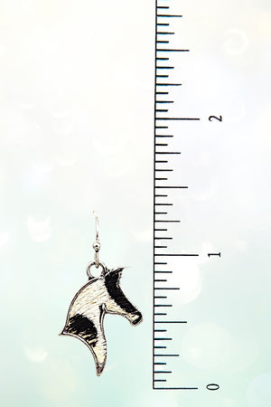 NAVAJO PEARL BEADED HORSE HEAD PENDANT NECKLACE EARRING SET