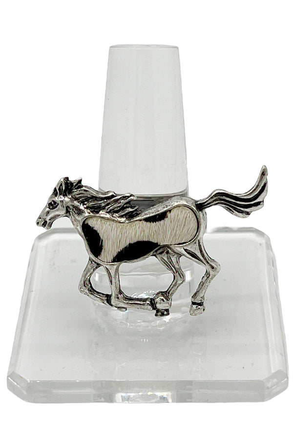 Horse Etched Stretch Ring