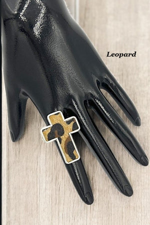 Animal Print Cross Stretch Ring