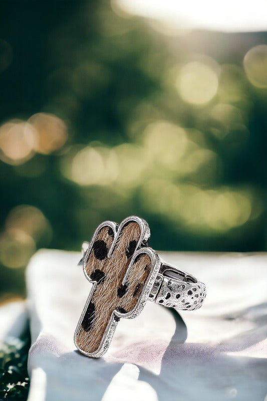 Cactus Animal Print Ring