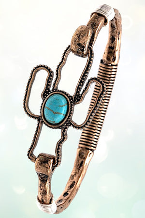 TQ GEM ACCENT CACTUS CUT OUT BANGLE BRACELET