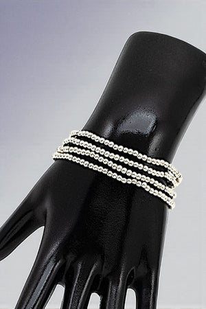 MULTI BALL BEADED 4 STRAND STRETCH BRACELET SET