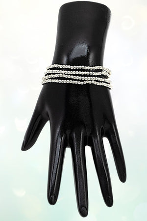 MULTI BALL BEADED 4 STRAND STRETCH BRACELET SET