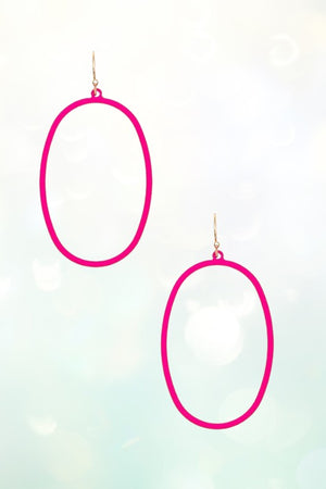 OVAL CUT OUT DANGLE EARRING