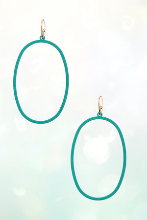OVAL CUT OUT DANGLE EARRING