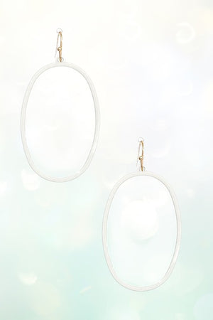 OVAL CUT OUT DANGLE EARRING