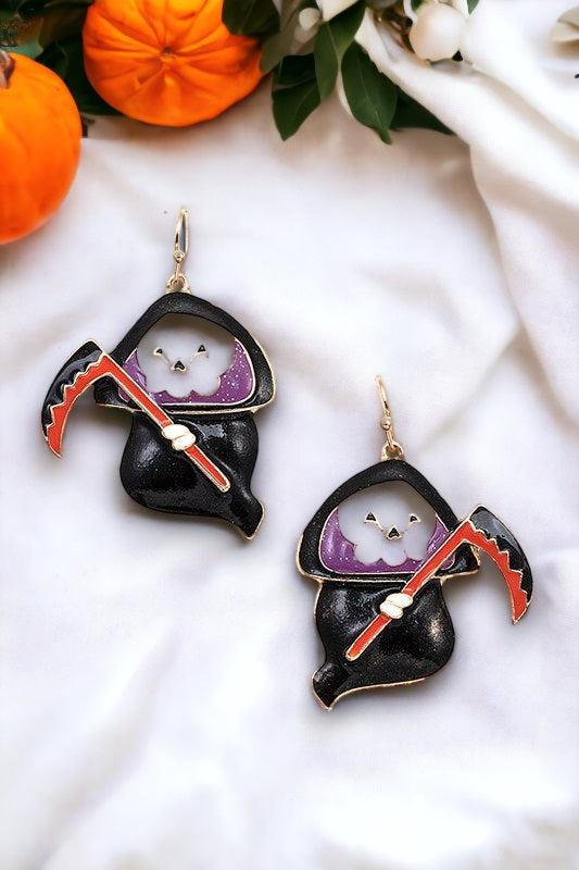 Death Skull Drop Earring